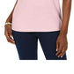 Karen Scott Top Feminino Petite Crochê Keyhole Rosa Tamanho Petite