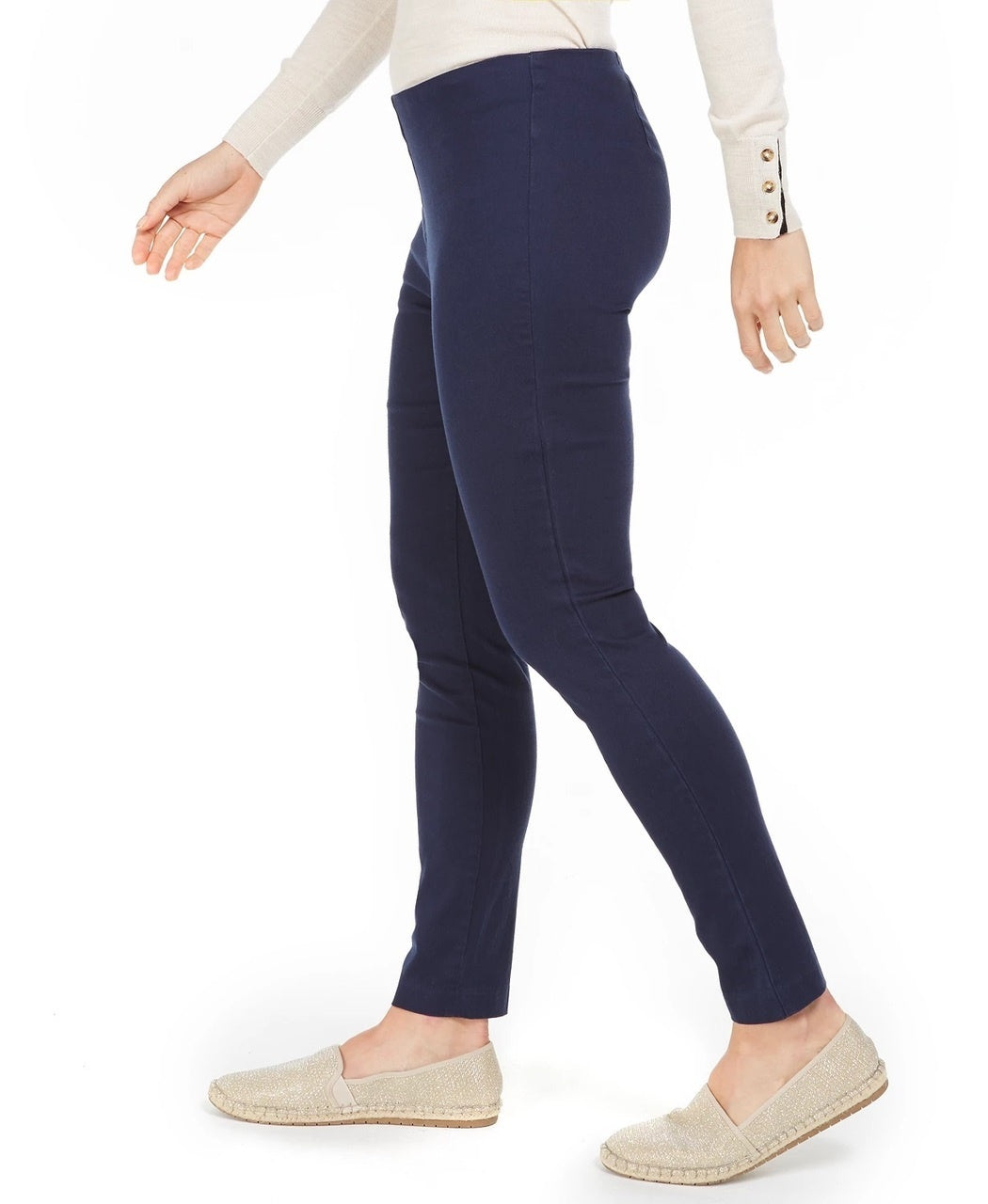 Calça curta feminina Charter Club Chelsea Stretch Twill Azul Tamanho 16 Petite
