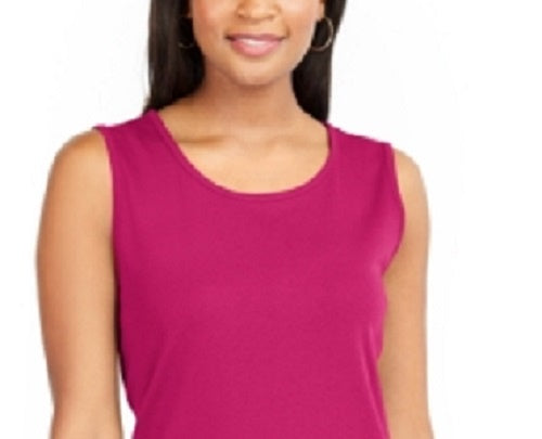 Regata feminina Karen Scott de algodão, vermelha, tamanho grande