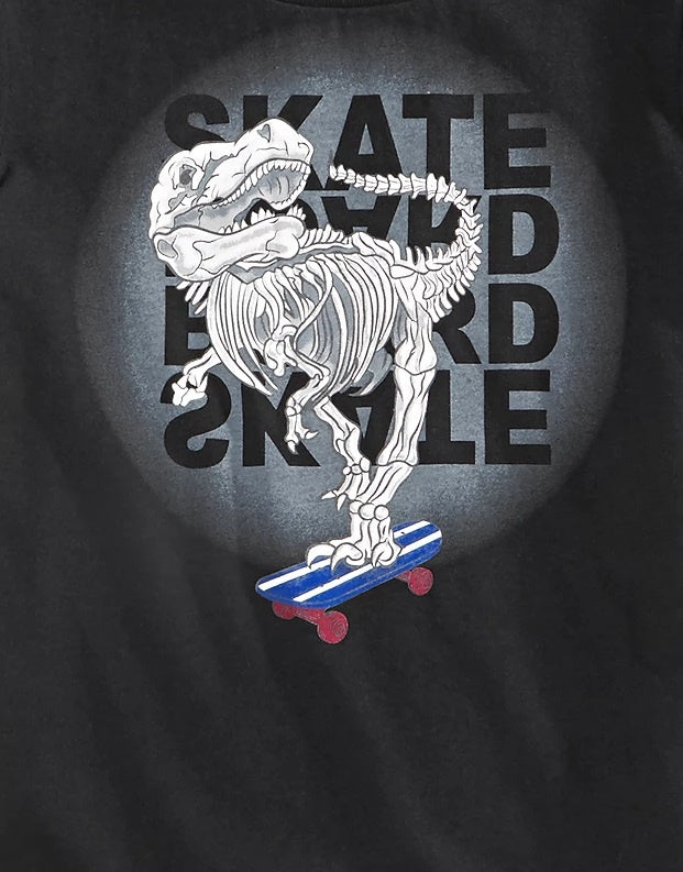 Camiseta infantil masculina Epic Threads Skeleton Skate, preta, tamanho 4T