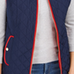 Colete acolchoado feminino Charter Club Colorblocked azul tamanho médio