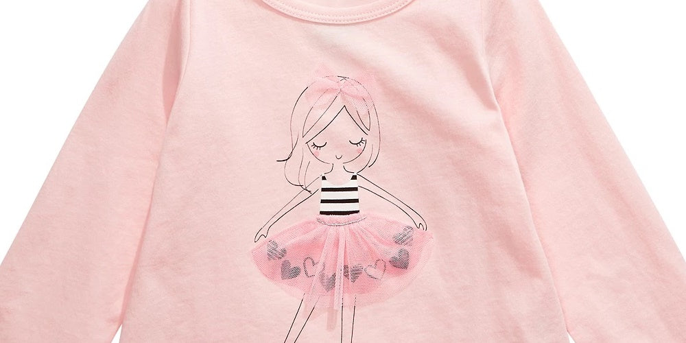 Camiseta Tutu para Menina First Impressions Baby Girl, Rosa, Tamanho 24 Meses