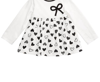 Túnica infantil de algodão com laço e coração First Impressions para meninas, tamanho 2T