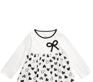 Túnica infantil de algodão com laço e coração First Impressions para meninas, tamanho 4T