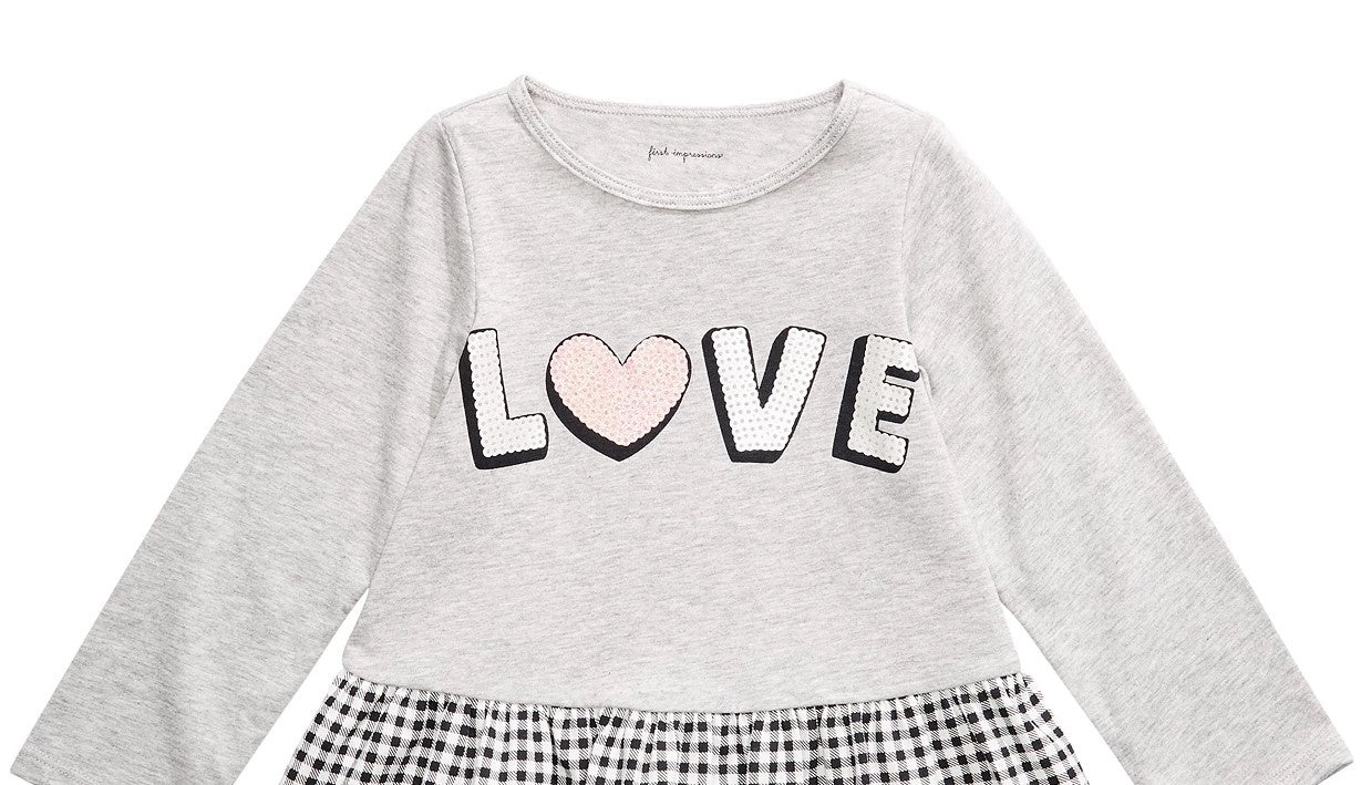 Primeiras impressões: Bebês meninas adoram top peplum cinza tamanho 3-6 meses