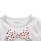 Camiseta infantil First Impressions Baby Girl com laço de cachorro, cinza, tamanho 12 meses