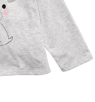 Camiseta infantil com laço para cachorro First Impressions, cinza, tamanho 24 meses