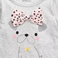 Camiseta infantil com laço para cachorro First Impressions, cinza, tamanho 3 a 6 meses