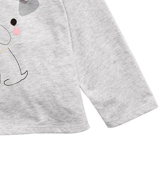 Camiseta infantil com laço para cachorro First Impressions, cinza, tamanho 6 a 9 meses