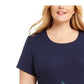 Blusa feminina Karen Scott Garden Treasure com estampa floral, azul marinho, tamanho médio