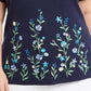 Blusa feminina Karen Scott Garden Treasure com estampa floral, azul marinho, tamanho médio