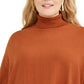 Poncho feminino Alfani Plus Size Colorblocked Gola Alta Marrom Tamanho 2X