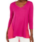 JM Collection Top Feminino Mixed Media Studs Rosa Tamanho X-S