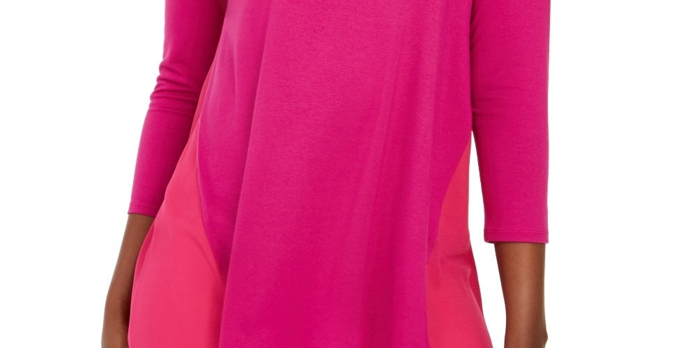 JM Collection Top Feminino Mixed Media Studs Rosa Tamanho X-S