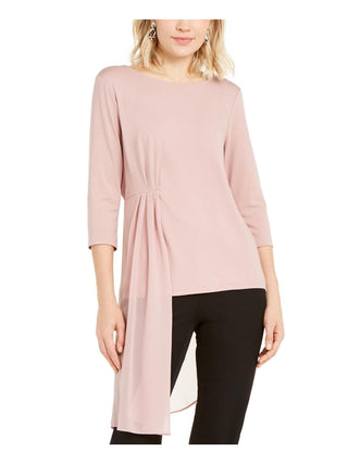 Blusa transparente com sobreposição assimétrica Alfani feminina rosa escuro tamanho grande