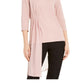 Blusa transparente com sobreposição assimétrica Alfani feminina rosa escuro tamanho grande