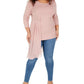 Blusa feminina Alfani com sobreposição assimétrica rosa tamanho 3X