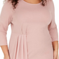 Blusa feminina Alfani com sobreposição assimétrica rosa tamanho 3X