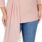 Blusa feminina Alfani com sobreposição assimétrica rosa tamanho 3X