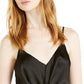 INC International Concepts Top feminino liso com torção frontal, preto, tamanho grande