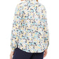 Blusa feminina Charter Club com estampa frontal de botões, em mistura de linho, branca, tamanho pequeno médio