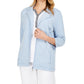 Jaqueta Karen Scott Feminina French Terry com Gola Notched Azul Tamanho Grande