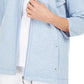 Jaqueta Karen Scott Feminina French Terry com Gola Notched Azul Tamanho Grande