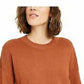 Suéter feminino Bar III Becca Tilley X com punho contrastante e gola redonda, laranja, tamanho grande