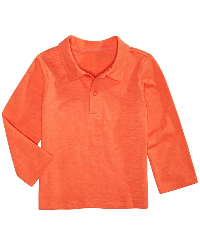 Camisa polo de algodão infantil First Impressions para meninos, laranja, tamanho 3T