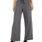 Calça feminina estilo &amp; co, perna larga, cintura amarrada, cinza escuro, tamanho grande