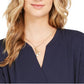 Blusa feminina com decote aberto e manga curta estilo &amp; co, azul marinho, tamanho pequeno