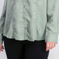 Camisa feminina Charter Club de tencel liso, verde, tamanho pequeno