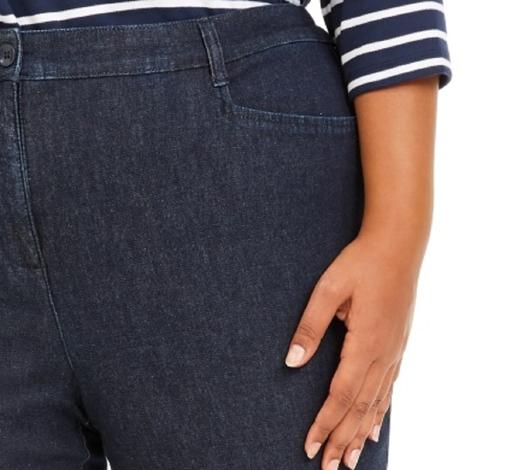 Calça Capri Jeans Plus Size Karen Scott Feminina Azul Tamanho Pequeno Pequeno
