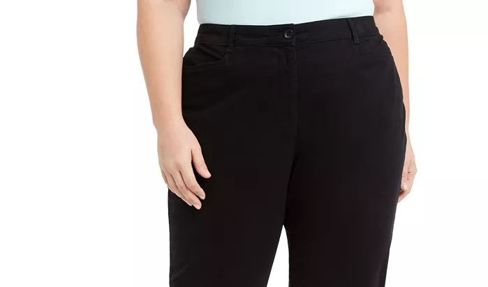 Calça Capri Feminina Karen Scott Stretch Tummy Control Preta Tamanho 18W