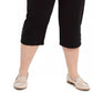 Calça Capri Feminina Karen Scott Stretch Tummy Control Preta Tamanho 18W