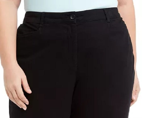 Calça Capri Karen Scott Feminina Plus Stretch Tummy Control Preta Tamanho 20W