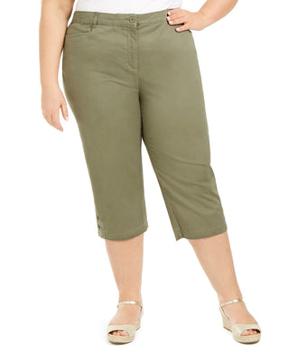 Calça Capri Plus Size Karen Scott Feminina Cinza Tamanho 18W