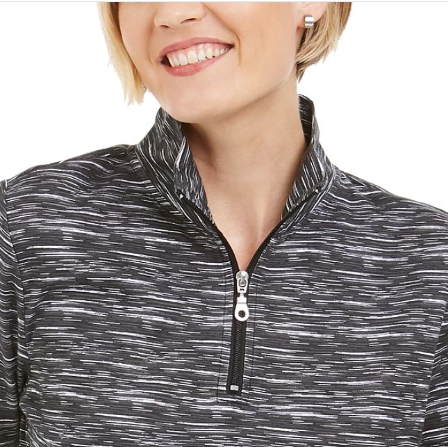 Karen Scott Suéter Feminino com Zíper e Gola Alta Preto Tamanho XS