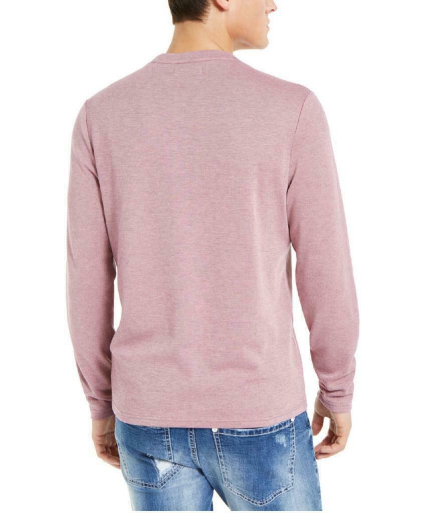 INC International Concepts Radar Manga Longa Henley Rosa Tamanho X-S