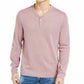 INC International Concepts Radar Manga Longa Henley Rosa Tamanho XX-Grande Masculino