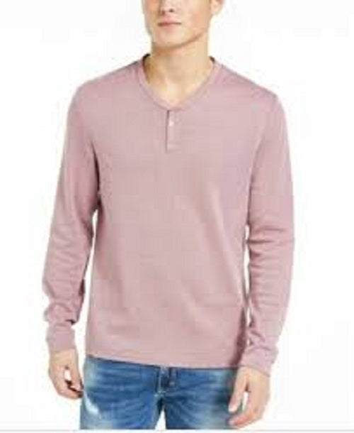 INC International Concepts Radar Manga Longa Henley Rosa Tamanho XXX-G Masculino