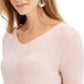 Suéter de algodão canelado com decote em V feminino Style &amp; Co, rosa, tamanho XX-G