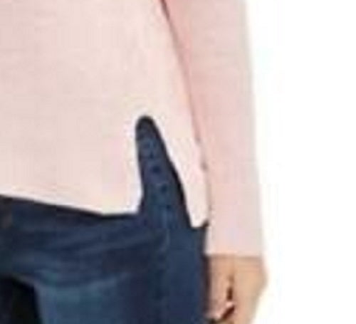 Suéter de algodão canelado com decote em V feminino Style &amp; Co, rosa, tamanho XX-G