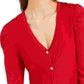Cardigan feminino com manga bufante INC International Concepts, vermelho, tamanho médio