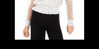 Top feminino Bar III Becca Tilley X Polka Dot com cintura franzida, branco, tamanho grande