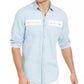 Camisa casual masculina com gola alta Avery da INC International Concepts, azul, tamanho pequeno