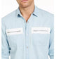 Camisa casual masculina com gola alta Avery da INC International Concepts, azul, tamanho pequeno