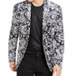 Blazer masculino de veludo estampado com dois botões da INC International Concepts, tamanho XX-G, branco
