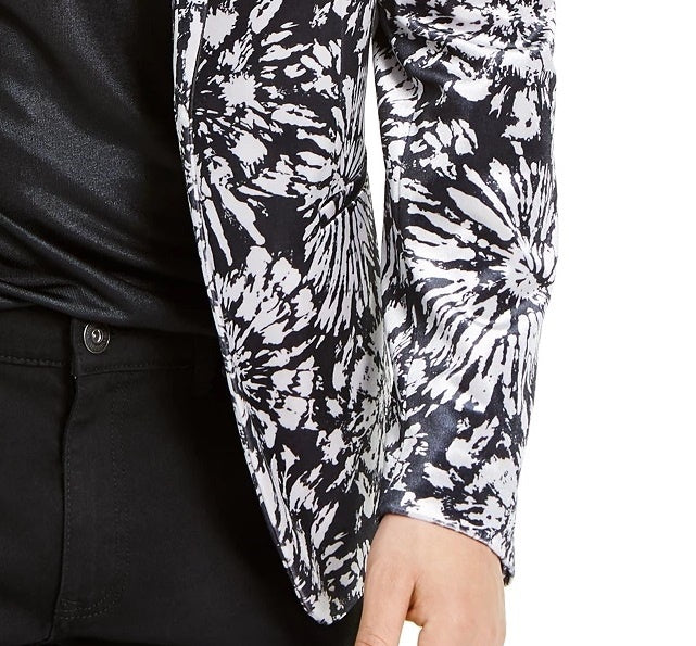 Blazer masculino de veludo estampado com dois botões da INC International Concepts, tamanho XX-G, branco