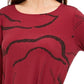Top feminino Alfani estampado, vermelho, tamanho pequeno, médio